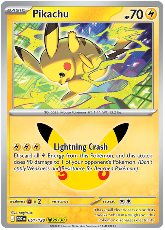 Pikachu (051/128) (Holo)