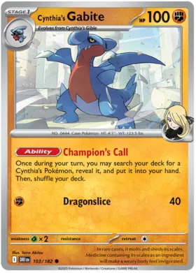 Cynthia's Gabite (103/182)