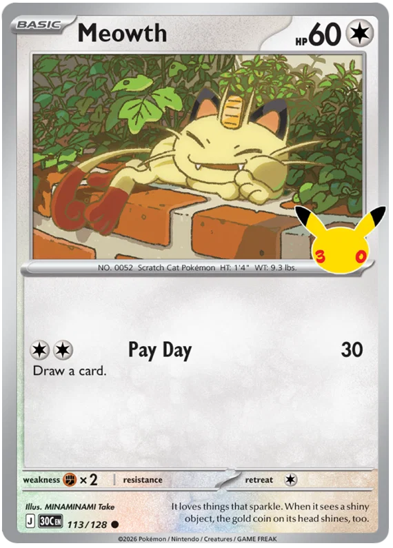 Meowth (113/128) (Holo)