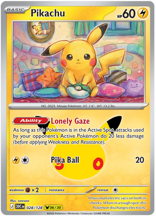 Pikachu (028/128) (Holo)