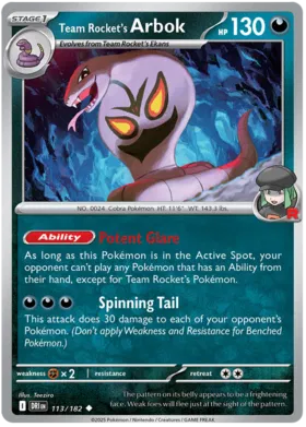 Team Rocket's Arbok (113/182)