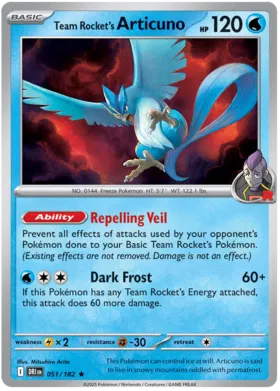 Team Rocket's Articuno (Holo) (051/182)