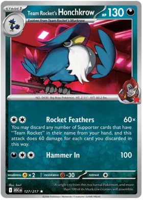 Team Rocket's Honchkrow (127/217) (Holo)