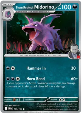 Team Rocket's Nidorino (118/182)